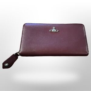 Vivienne Westwood Long Burgandy Orb Wallet